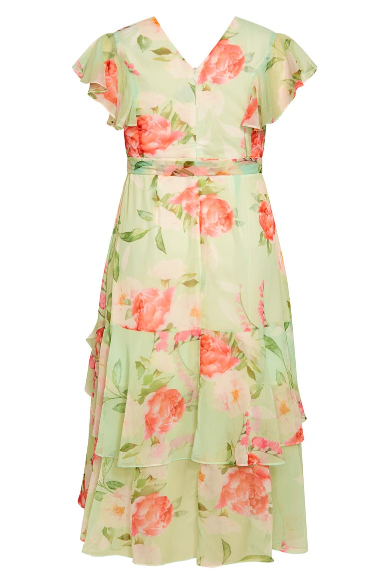 Floral High Low Faux-Wrap Dress, Alternate, color, PETAL PRINT