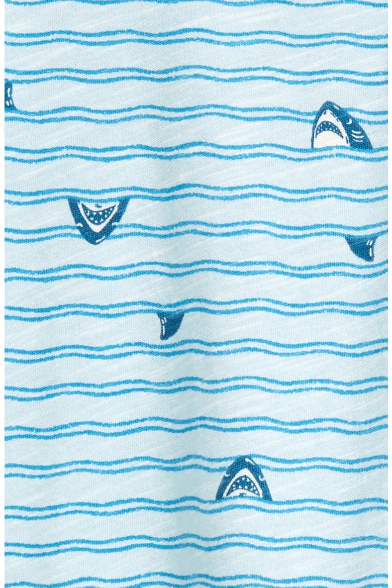 Print Romper, Alternate, color, BLUE SALTWATER SHARK STRIPE