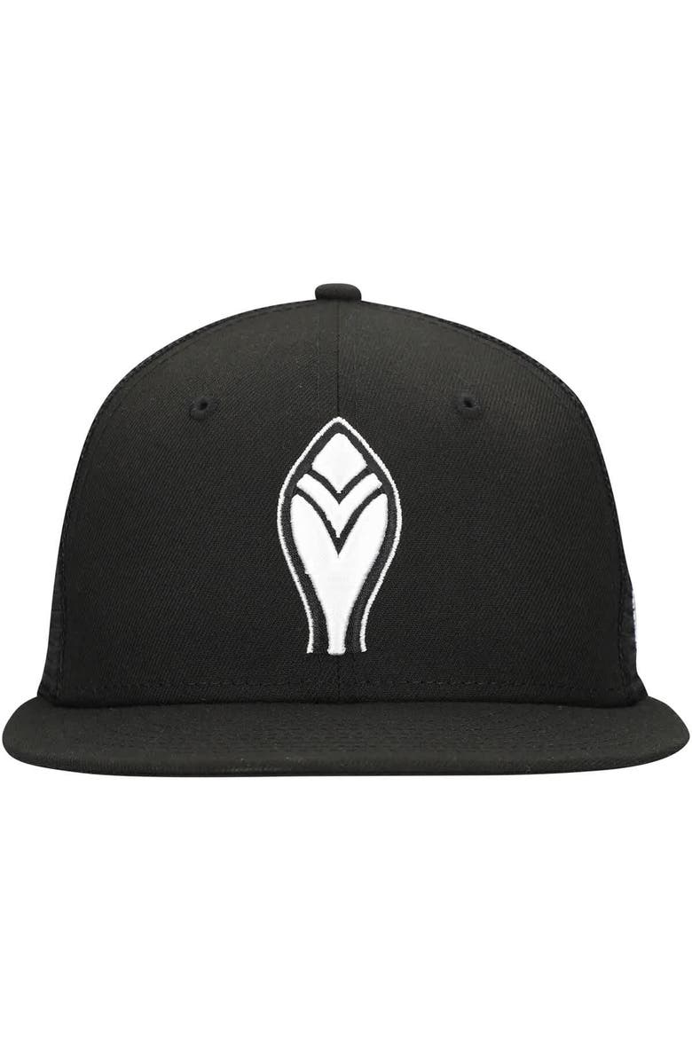 New Era Men's New Era Black Atlanta Braves 59FIFTY Trucker Fitted Hat, Alternate, color, 