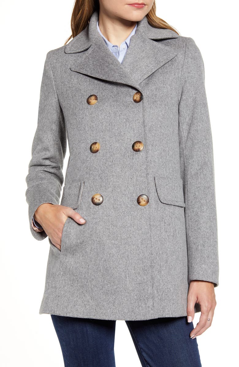 Fleurette Loro Piana Wool Peacoat, Main, color,