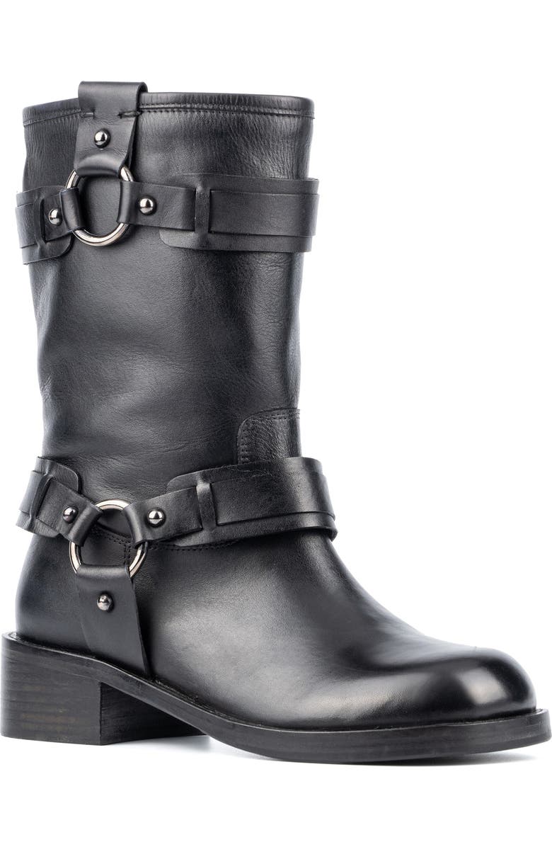 VINTAGE FOUNDRY Augusta Harness Strap Boot, Main, color, Black