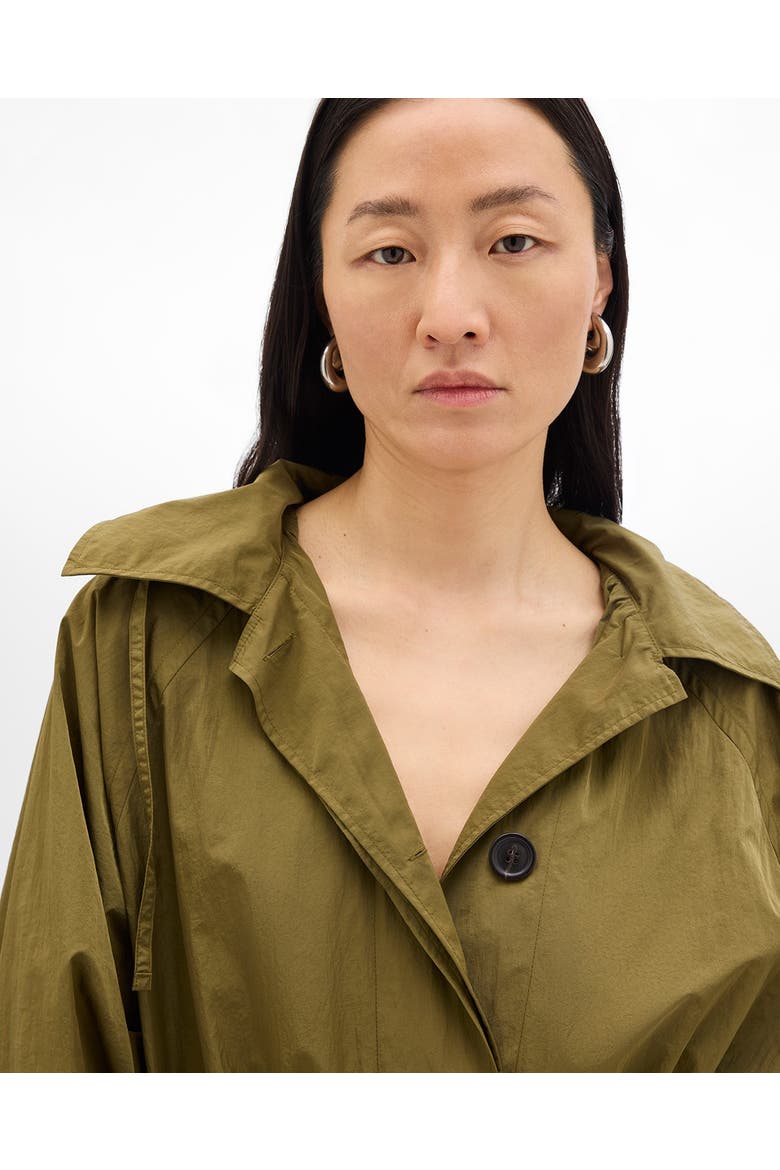 Recycled Nylon Trench, Alternate, color, Olive