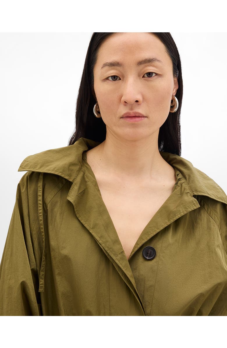 Another Tomorrow Recycled Nylon Trench, Alternate, color, Olive