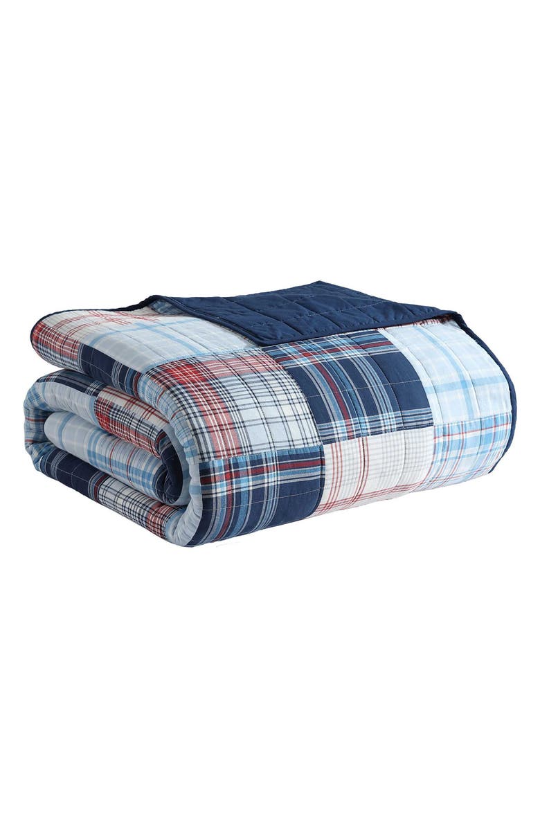 Nautica Bridgeport Waffle Grid Quilt, Main, color, Blue