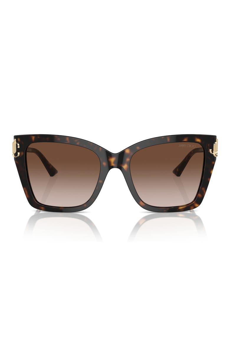 JC5012F 54mm Gradient Square Sunglasses, Main, color, HAVANA / GRADIENT BROWN