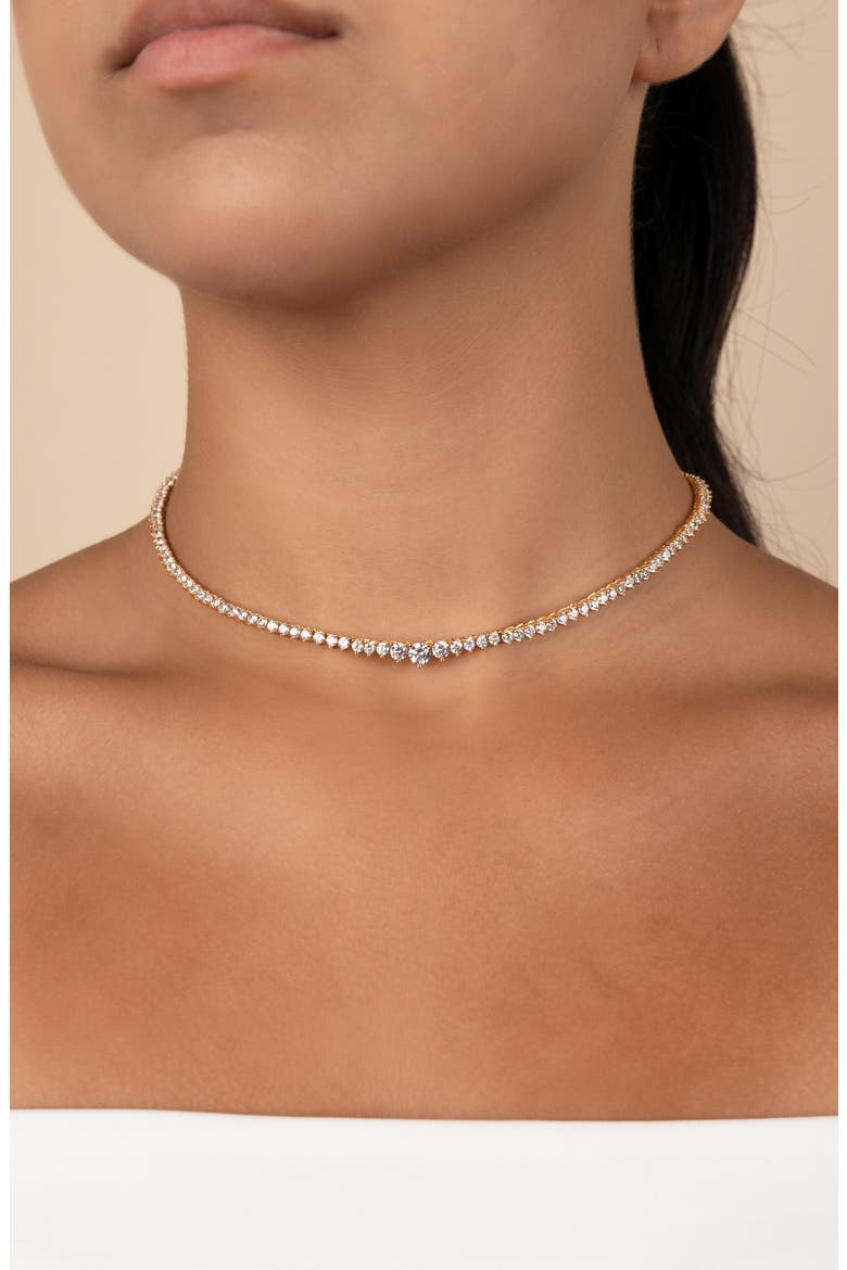 Tatum Slide Tennis Necklace, Alternate, color, GOLD