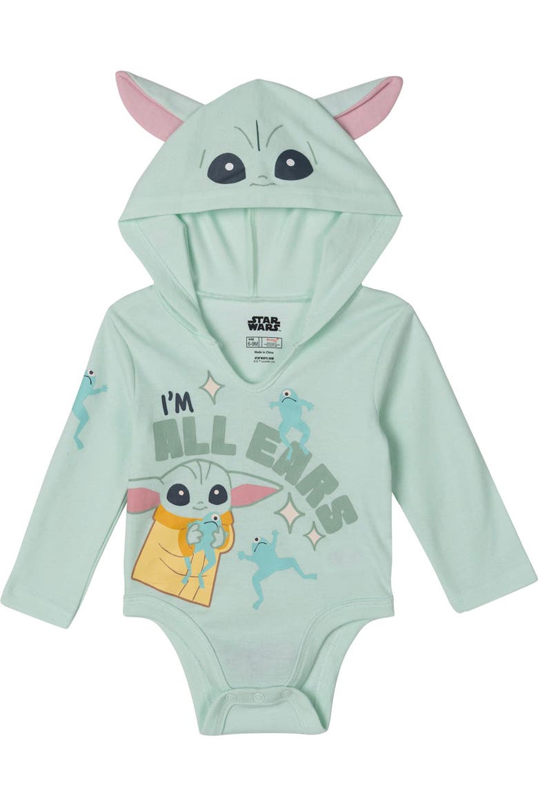 3-Pack Hooded Bodysuits, Alternate, color, Mando Grogu Multi