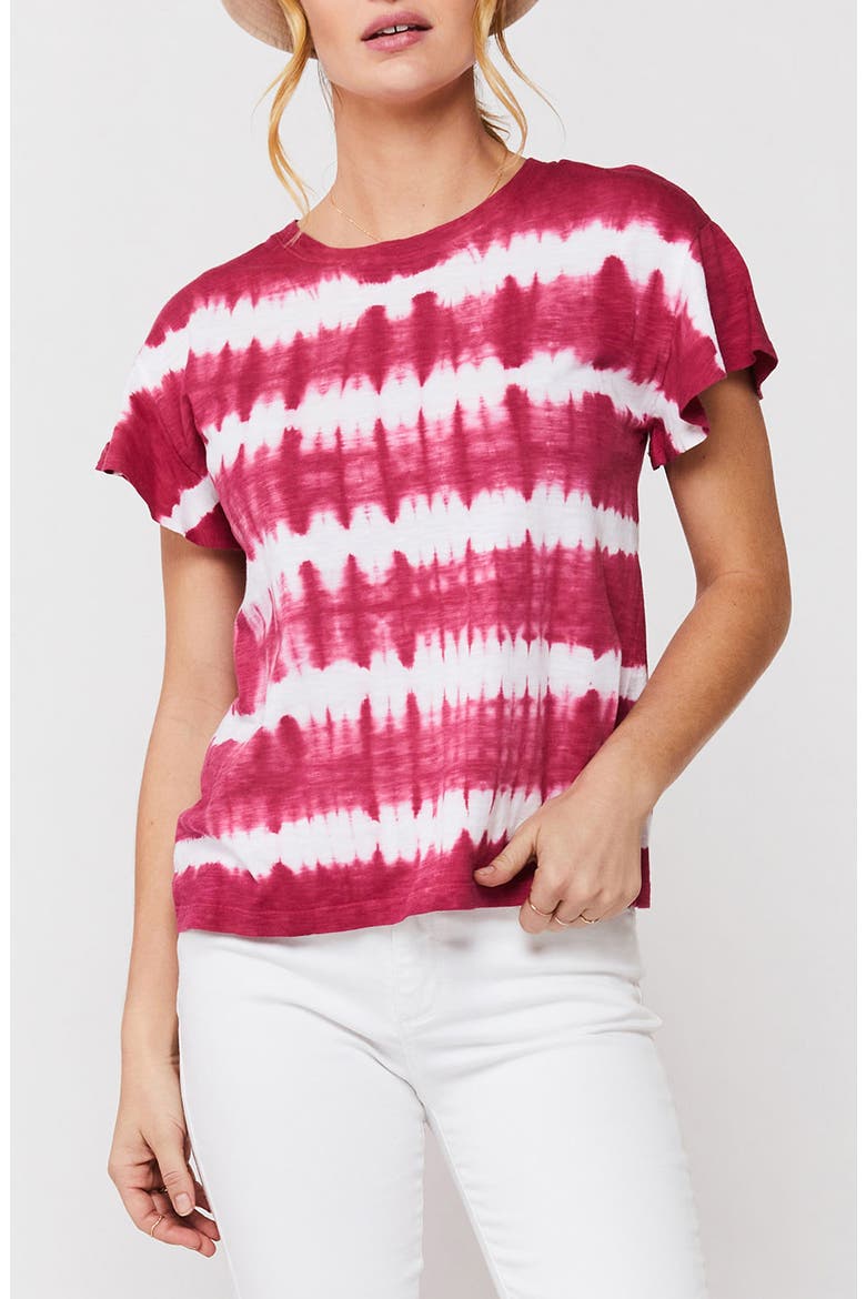 Fanna Crewneck T-Shirt, Main, color, WINE TIE DYE