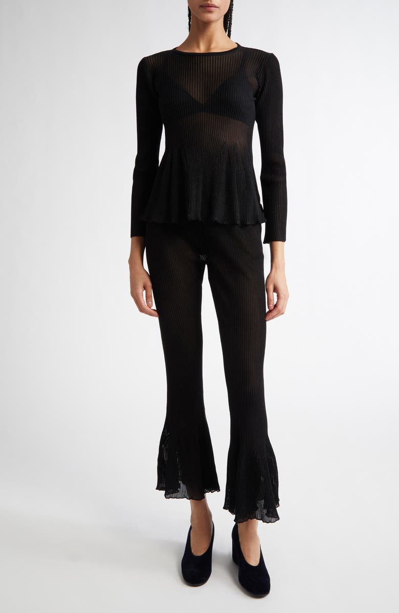 CFCL Hypha Lucent Flare Hem Knit Top, Alternate, color, 