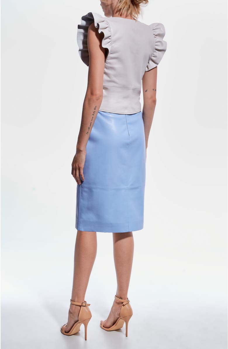 AS by DF Sylvia Recycled Leather Top, Alternate, color, 