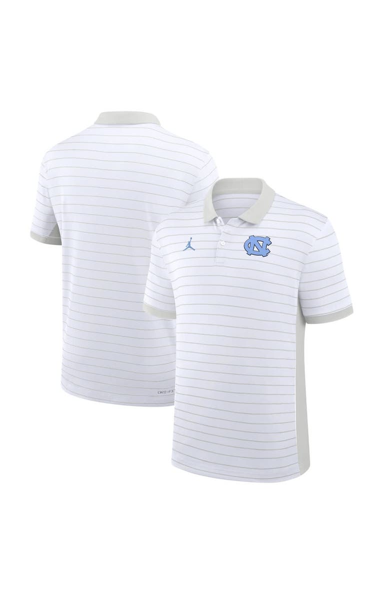 Jordan Brand Men's Jordan Brand White North Carolina Tar Heels 2025 Early Season Coaches Sideline Victory Stripe Performance Polo, Main, color, White