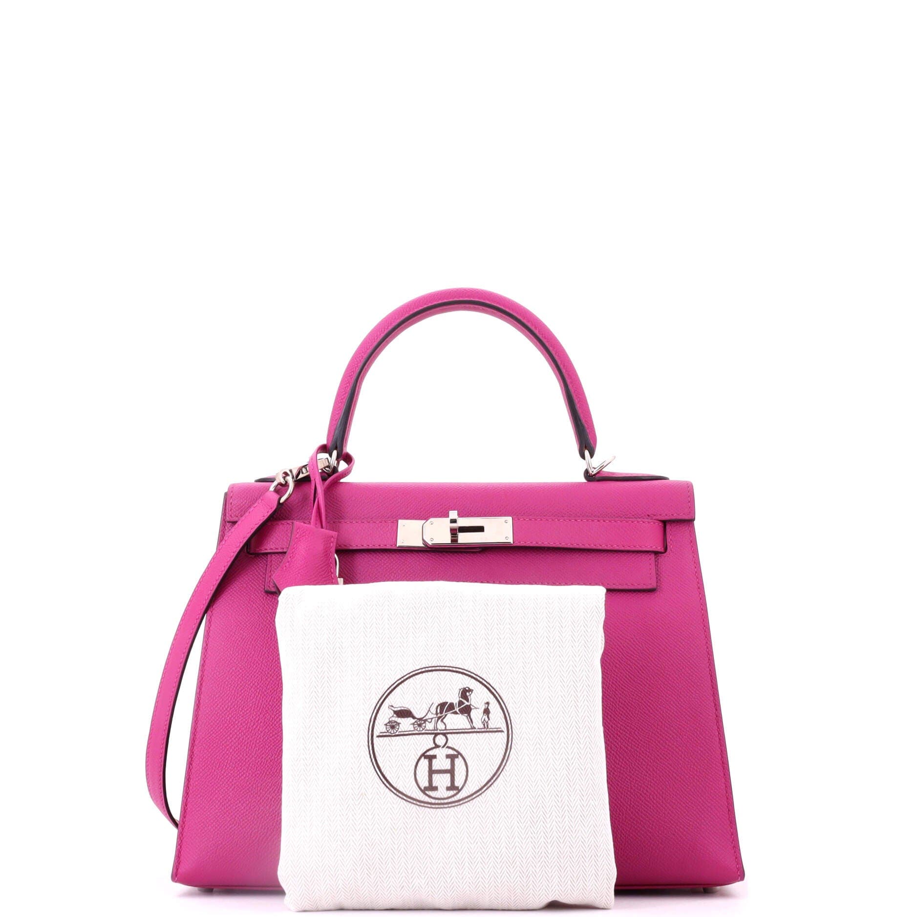 Pre-Owned Hermes Kelly Handbag Pink Epsom with Palladium Hardware 28, Alternate, color, Rose Pourpre