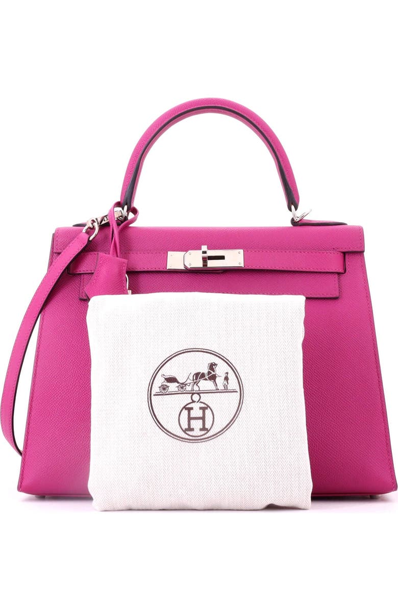 Pre-Owned Hermes Kelly Handbag Pink Epsom with Palladium Hardware 28, Alternate, color, Rose Pourpre