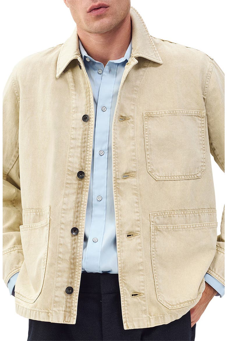 Tribeca Cotton Denim Chore Jacket, Main, color, STONE BEIGE