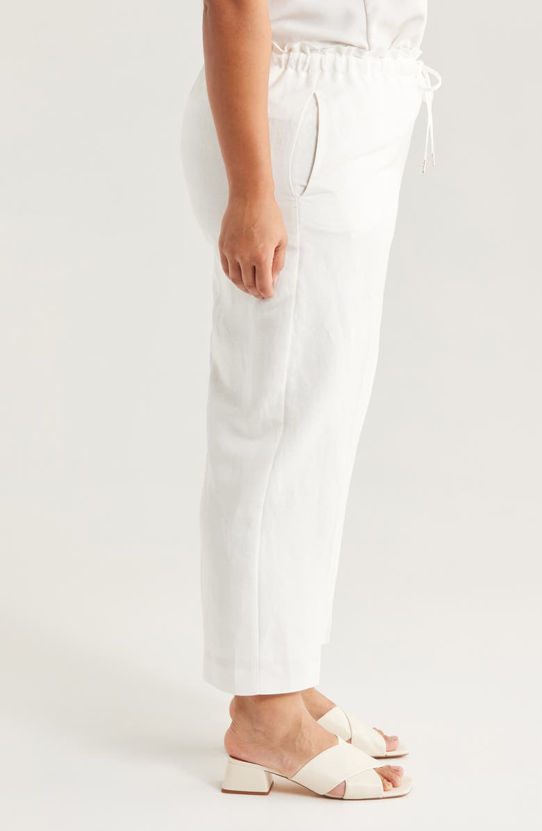 Anne Klein Linen Blend Crop Wide Leg Drawstring Pants, Alternate, color, 