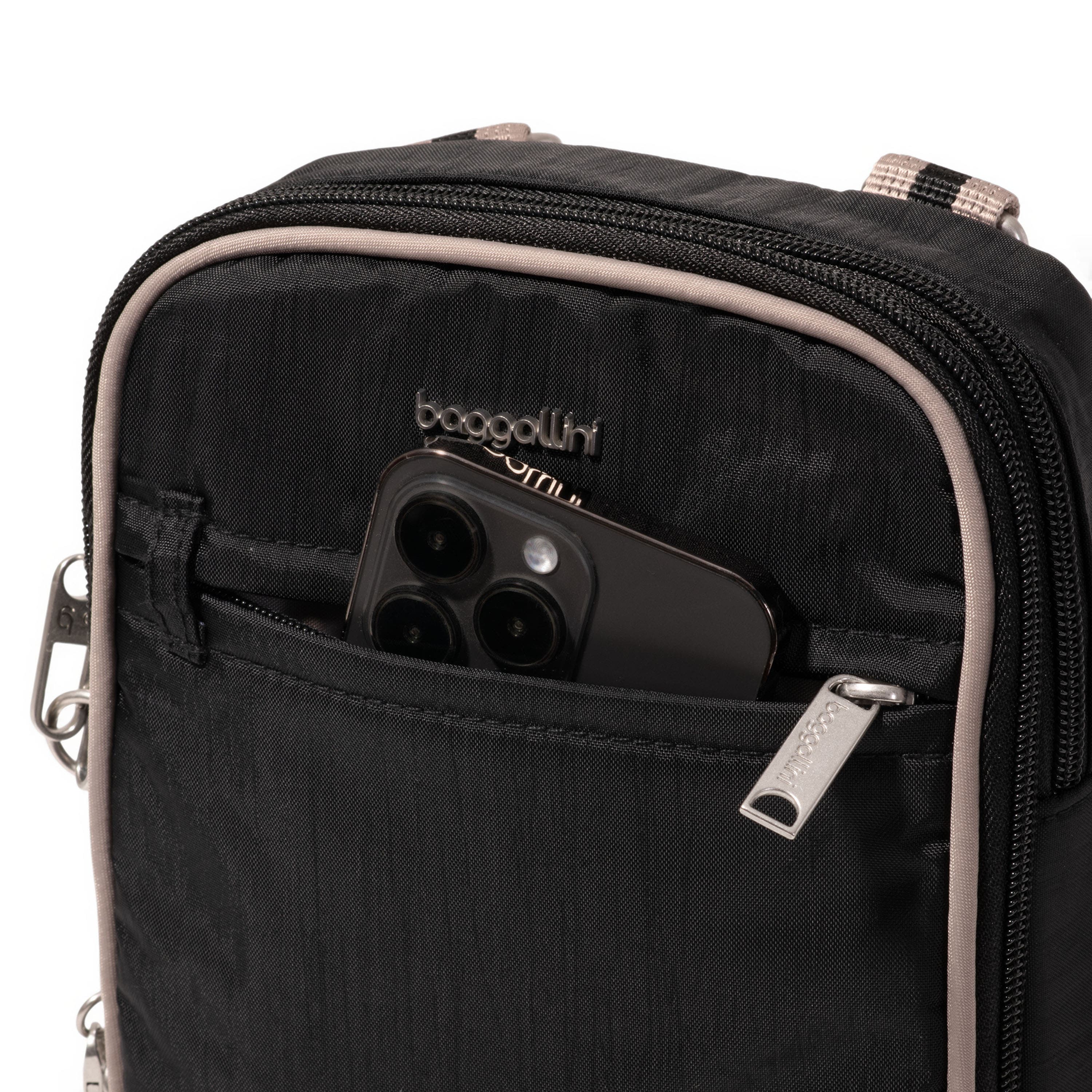 Securtex Classic Anti-Theft Mini Everything Crossbody, Alternate, color, Black/Neutral