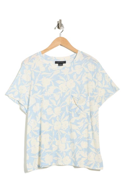 Cotton Blend Pocket T-Shirt (Plus)