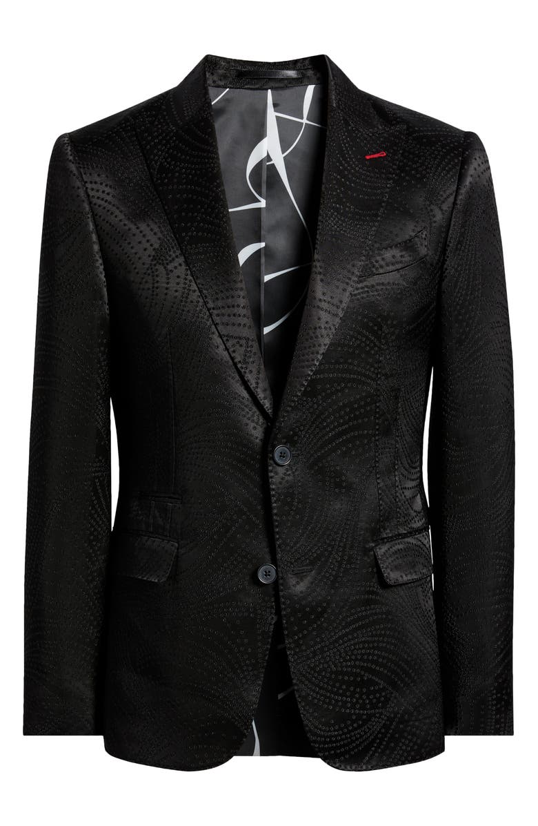 Siragusa Black Jacquard Blazer, Main, color, Black
