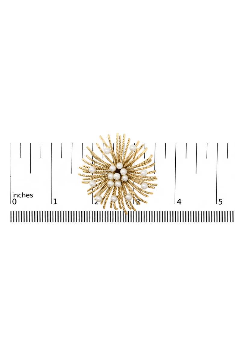 18K Yellow Gold Cultured Freshwater Pearl Starburst Brooch Pin, Alternate, color, Yellow