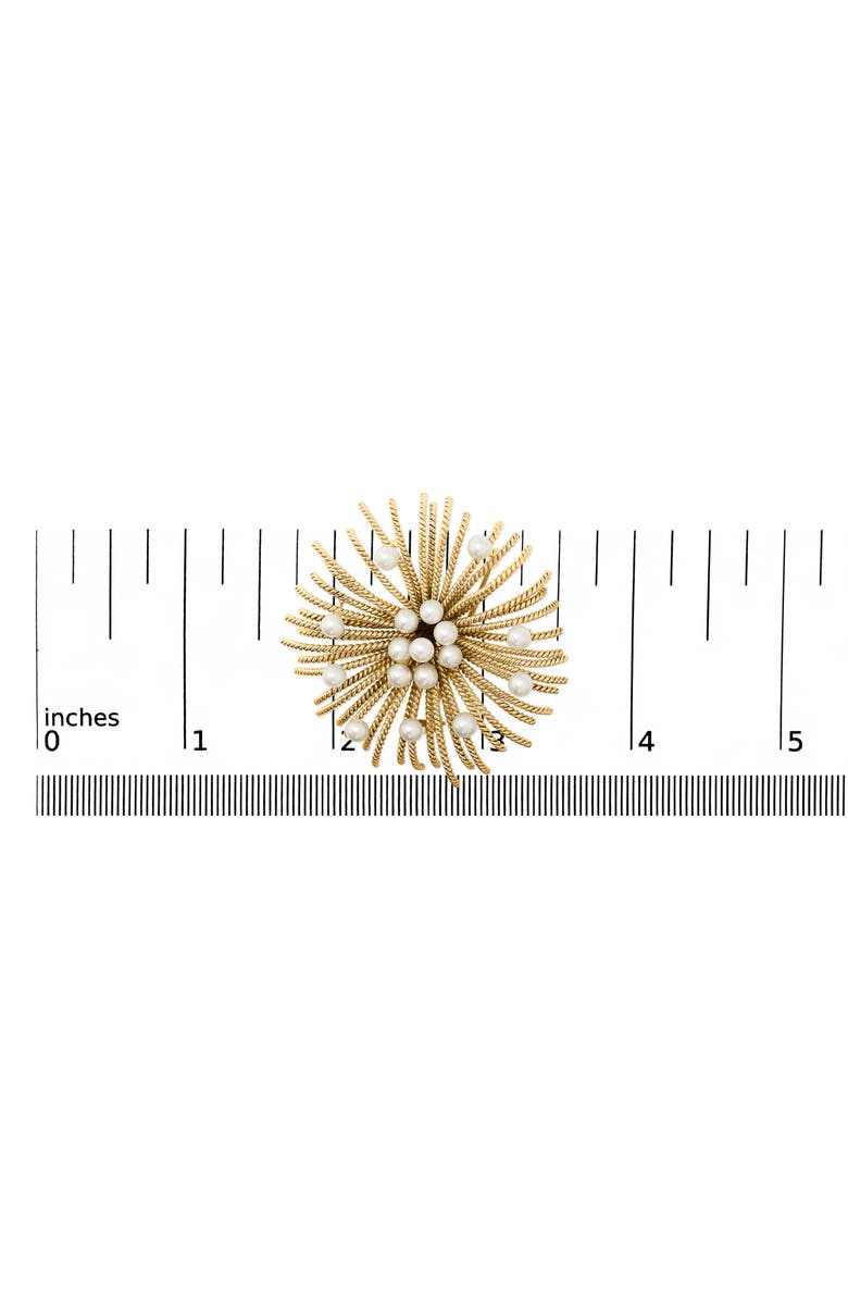 Haus of Brilliance 18K Yellow Gold Cultured Freshwater Pearl Starburst Brooch Pin, Alternate, color, Yellow