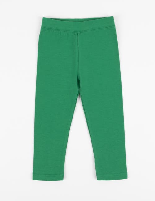 Leveret Girls Cotton Leggings, Solid Colors In Green