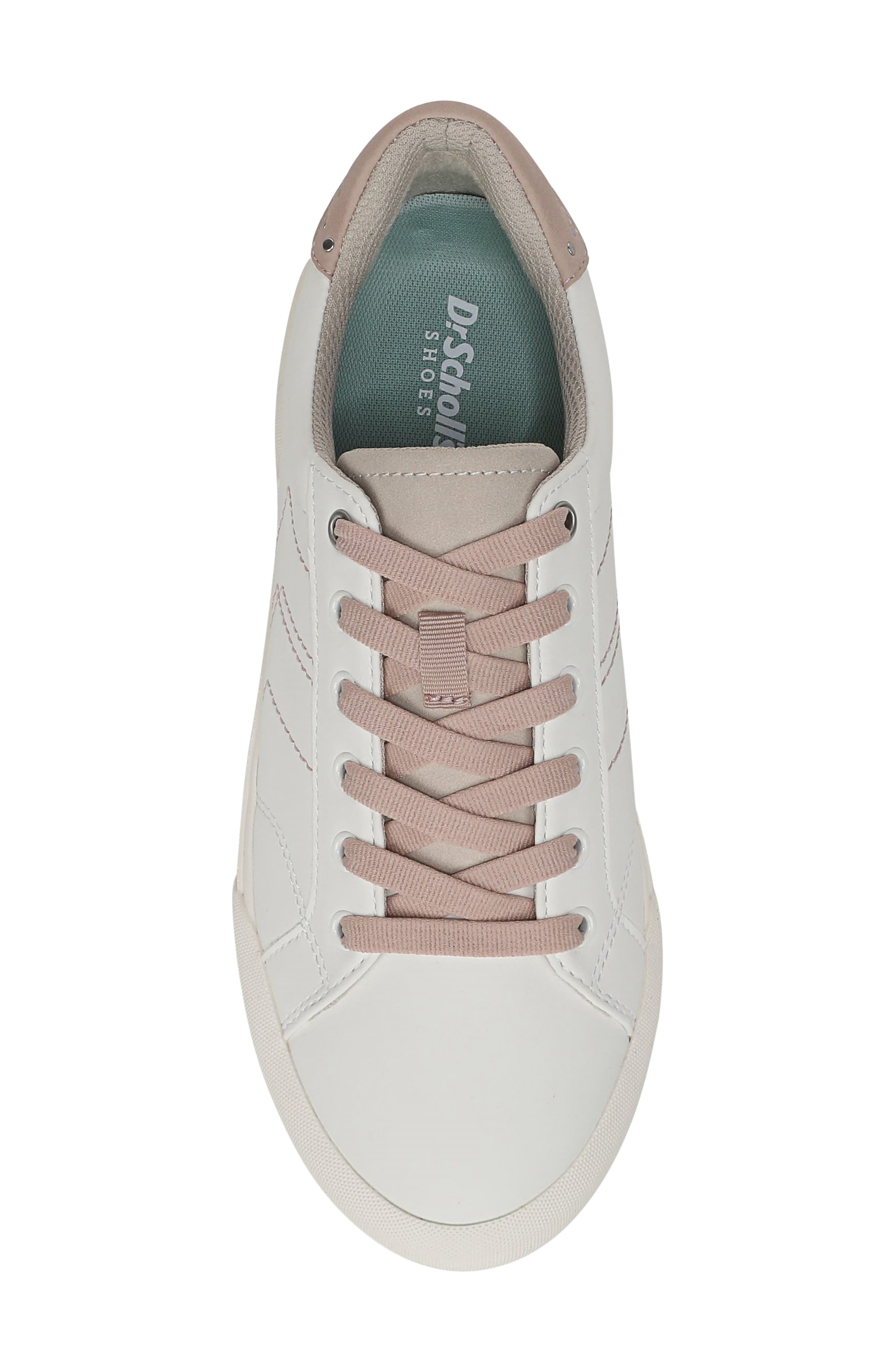 Faux Leather Sneaker, Alternate, color, WHITE/ ROSE FAUX LEATHER