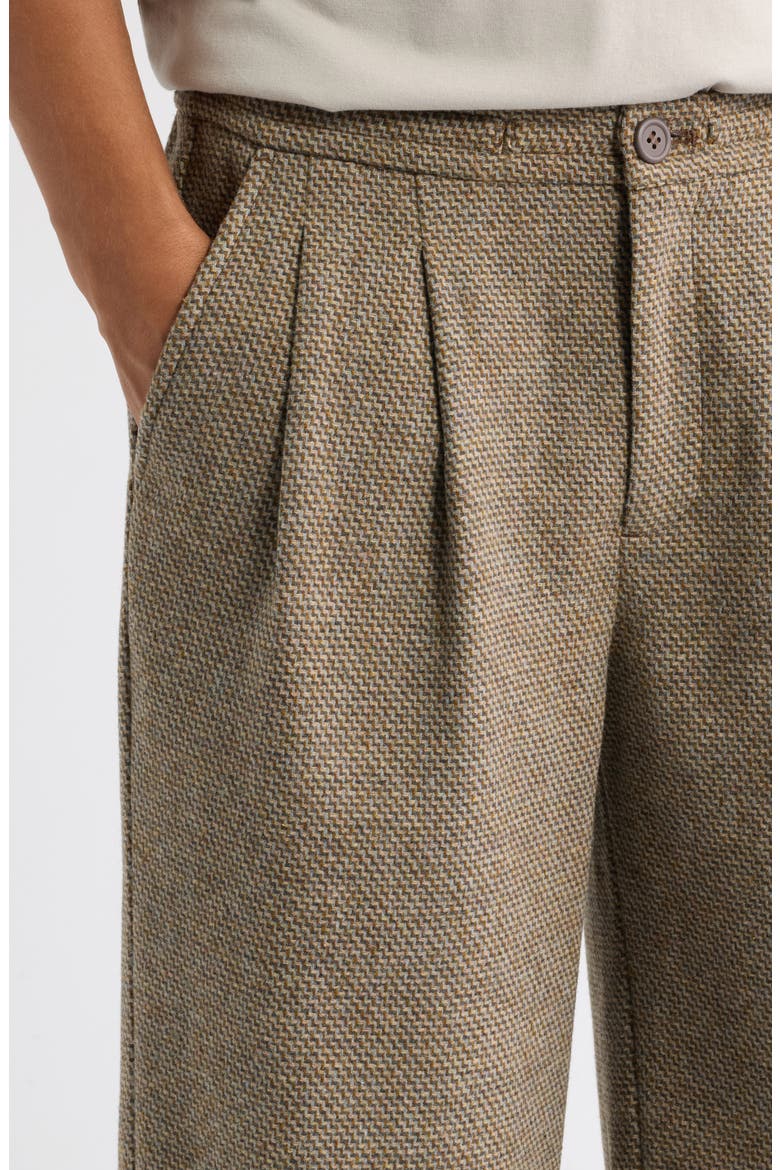 Chevron Wool Blend Pants, Alternate, color, BRONZE BROWN