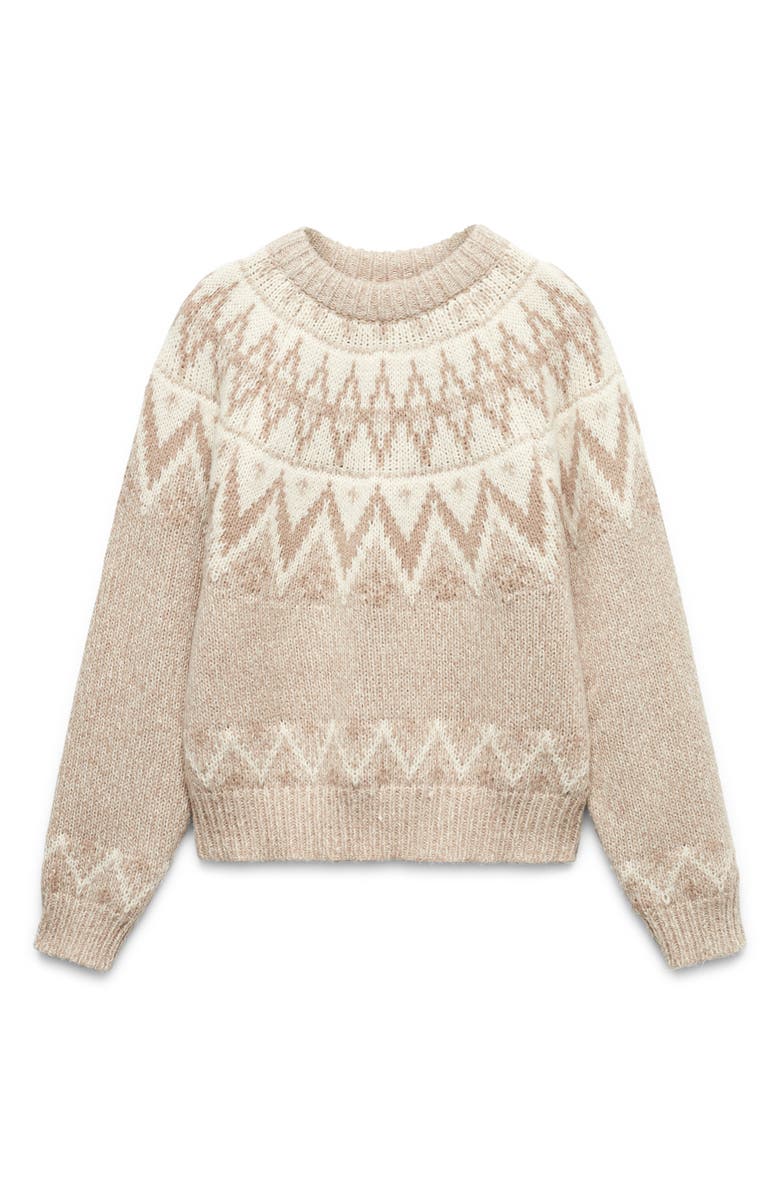 MANGO Fair Isle Crewneck Sweater, Alternate, color,