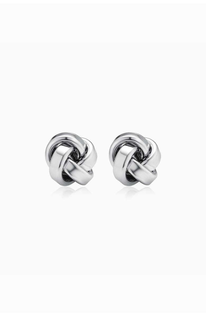 Oradina Sterling Silver Eternal Knot Studs, Main, color, Silver