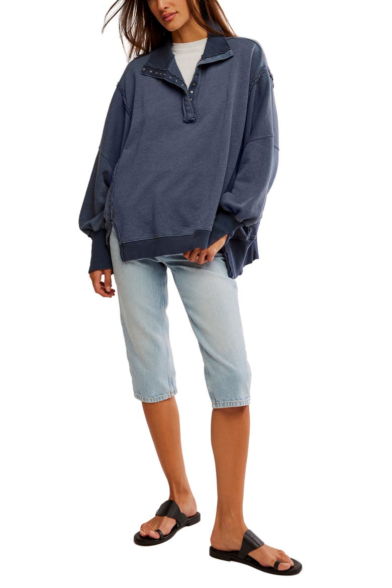 Camden Oversize Henley, Alternate, color, NAVY