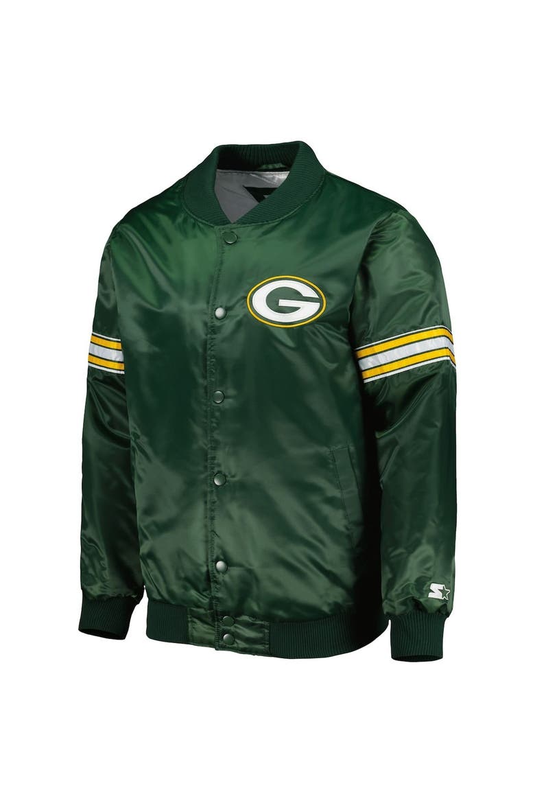 Men's Starter Green Green Bay Packers The Pick and Roll Full-Snap Jacket, Alternate, color, Green