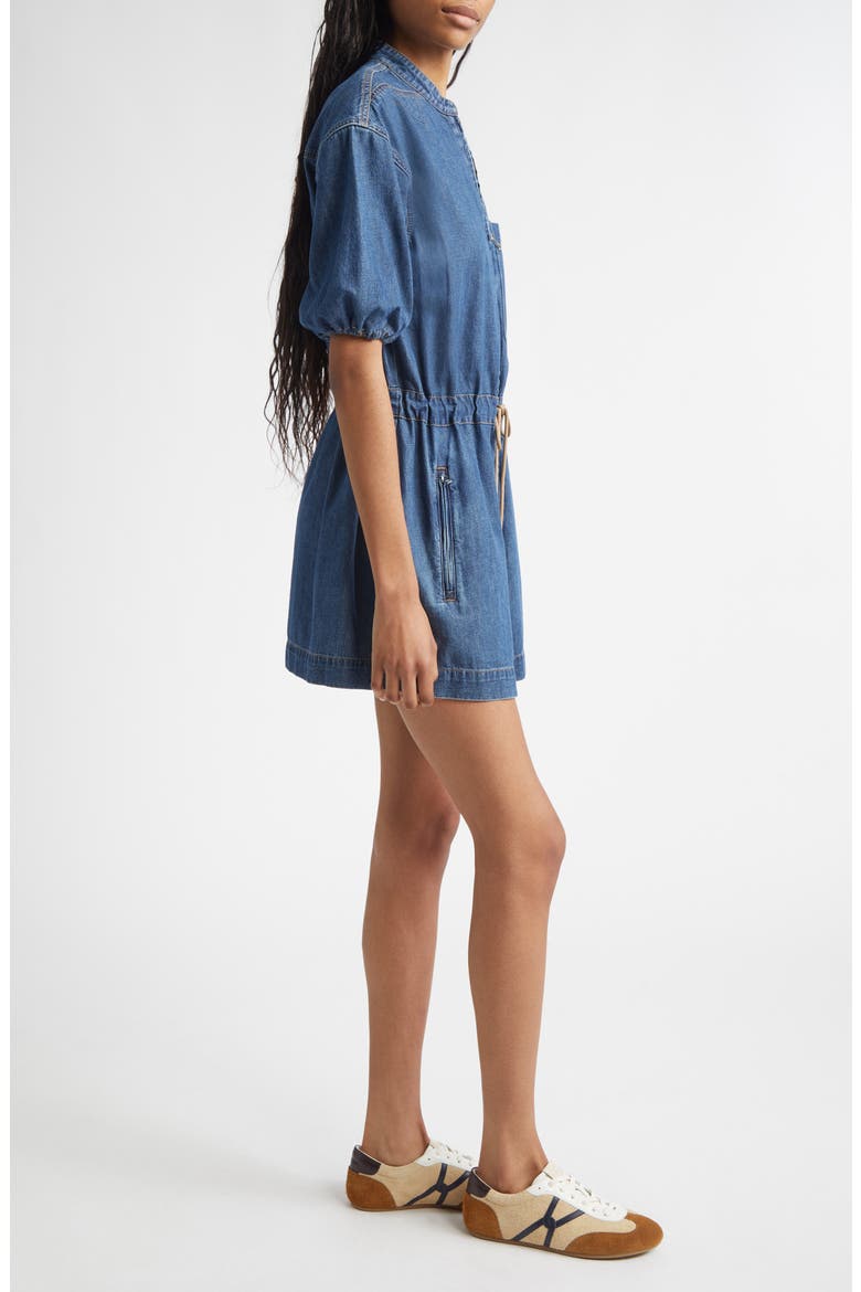 Akerman Puff Sleeve Denim Minidress, Alternate, color, CITY STROLL