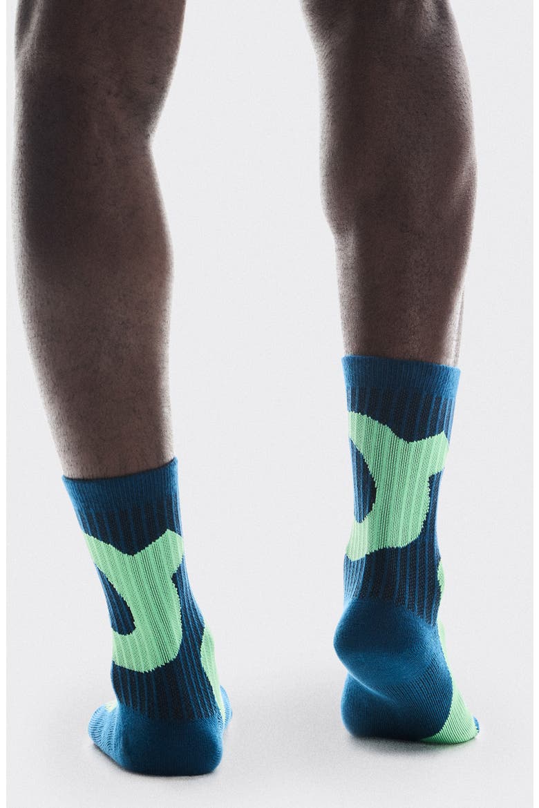 Liquid Logo High 2-Pack Socks, Alternate, color, TEMPEST/ HONEYDEW
