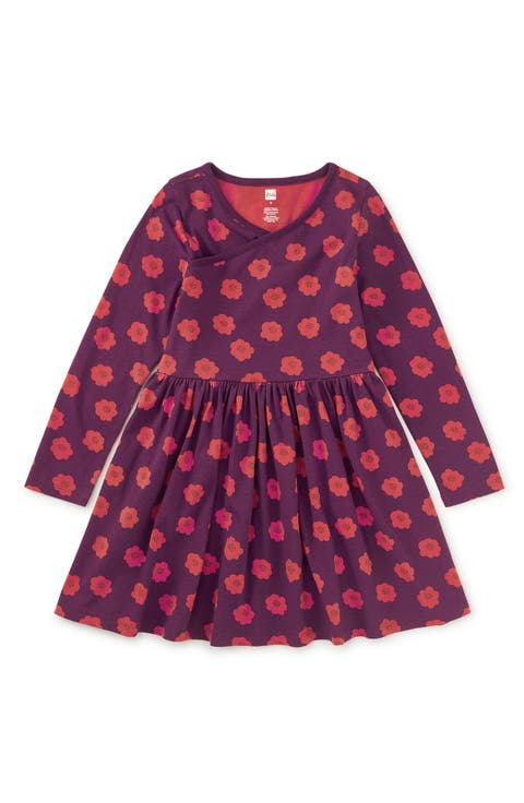 Long Sleeve Wrap Neck Dress