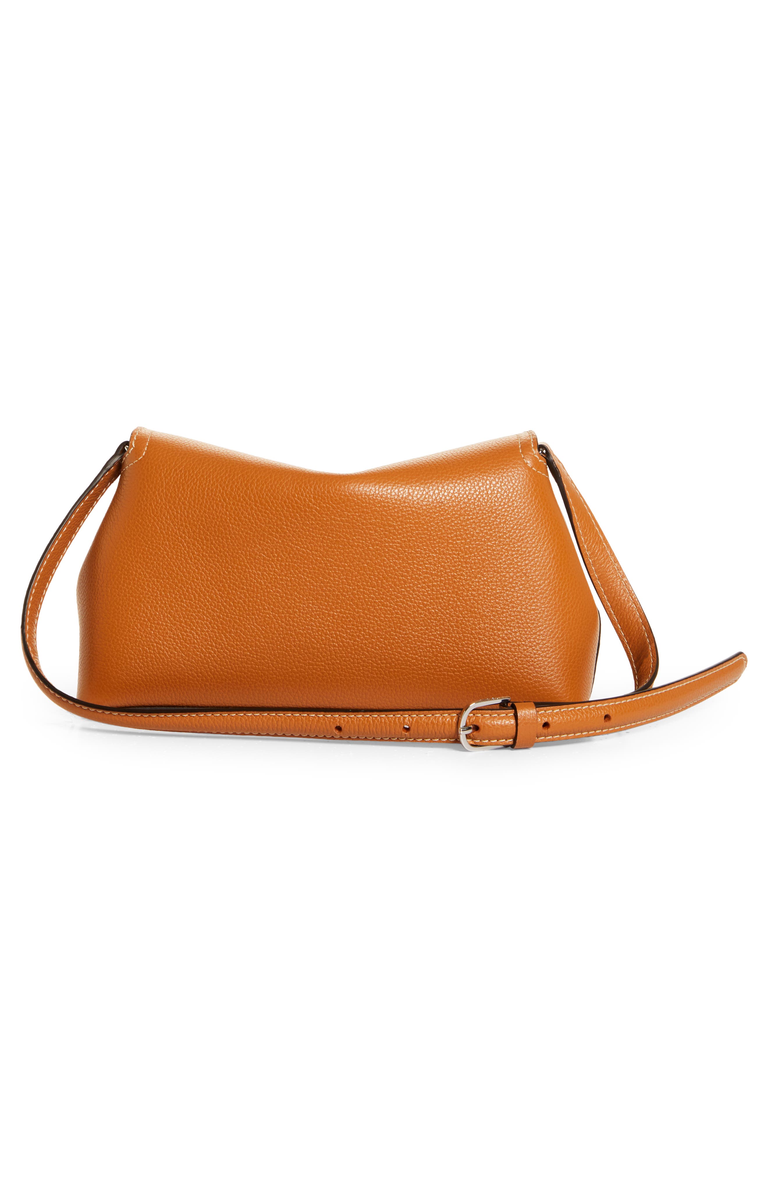 T-Lock Leather Clutch, Alternate, color, TAN GRAIN