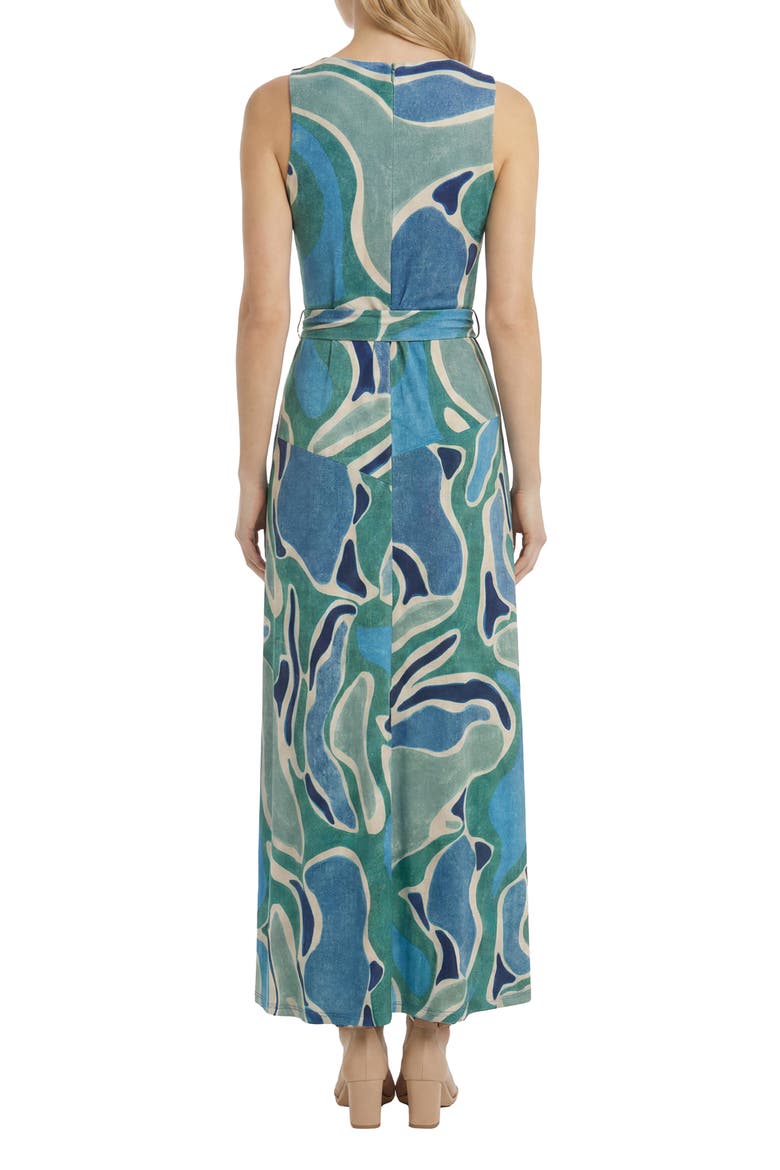 Asymmetric Maxi Dress, Alternate, color, ANTIQUE GREEN/ AEGEAN BLUE
