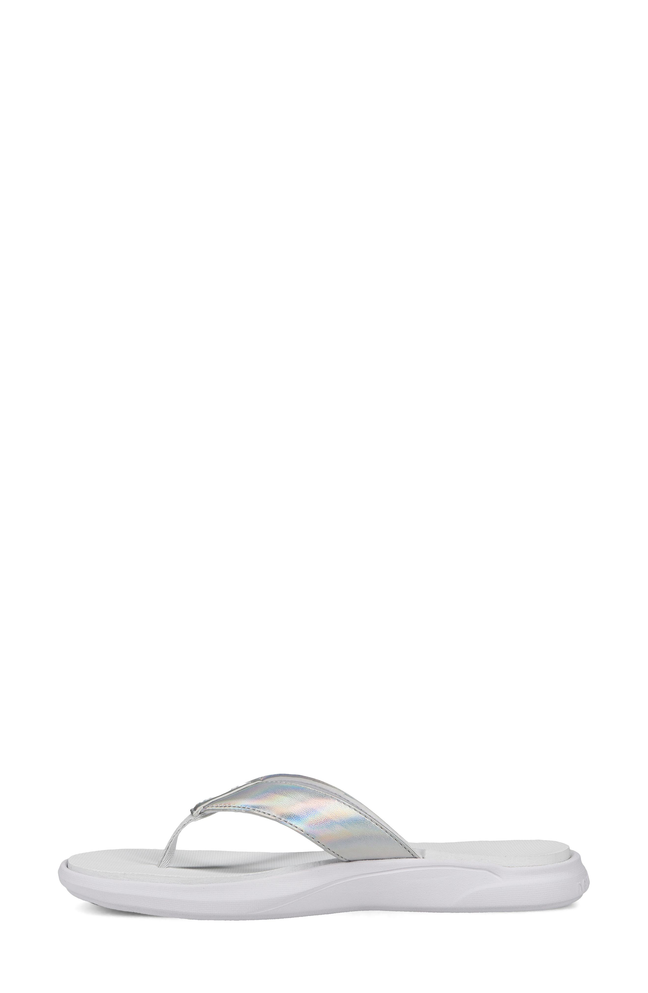 New Balance 340 Thong Sandal, Alternate, color, White/ Silver