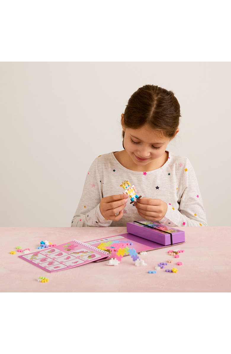 Plus-Plus USA Fairy Tale Puzzle by Number Activity Pad Playset, Alternate, color, Purple Multi