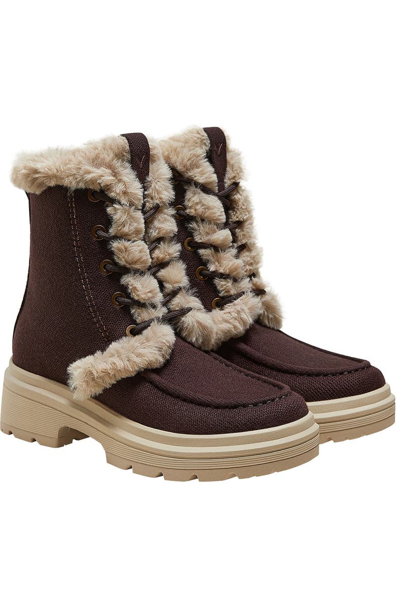 VIVAIA Faux Fur Water-Repellent Lightweight Warm Boots, Main, color, Dark Chocolate