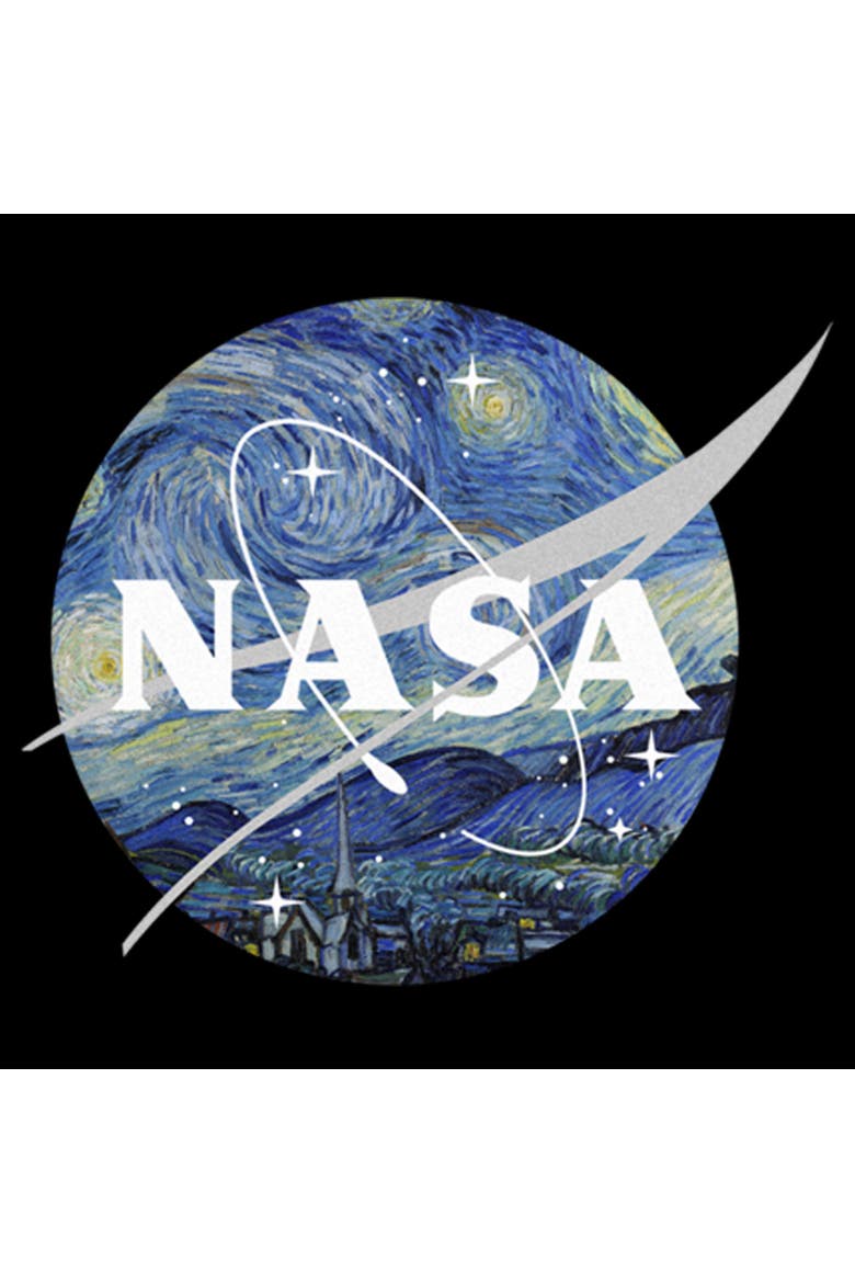 Men's NASA Starry Night Logo  Graphic T-Shirt, Alternate, color, Black