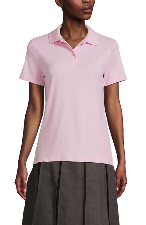 School Uniform  Short Sleeve Feminine Fit Interlock Polo Shirt