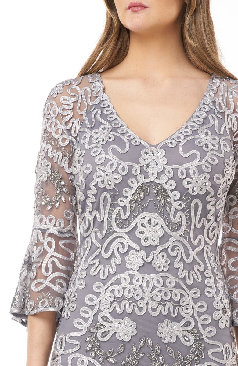 JS Collections Soutache Embroidered Trumpet Gown, Alternate, color, 