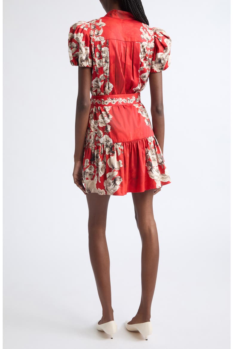 Cora Tiered Minidress, Alternate, color, ROSE GARDEN LG HIBISCUS