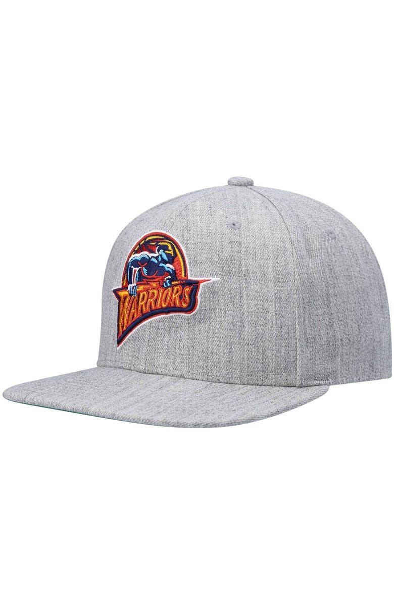 Mitchell & Ness Men's Mitchell & Ness Heathered Gray Golden State Warriors Hardwood Classics Team 2.0 Snapback Hat, Main, color, Heather Gray
