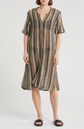 NORDSTROM RACK Open Knit Button-Up Cover-Up Dress
