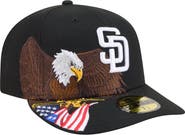 New Era Men's New Era Black San Diego Padres Americana Bald Eagle Pre-Curved 59FIFTY Fitted Hat