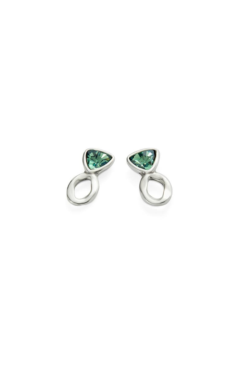 Green Cluster Studs, Alternate, color, Silver