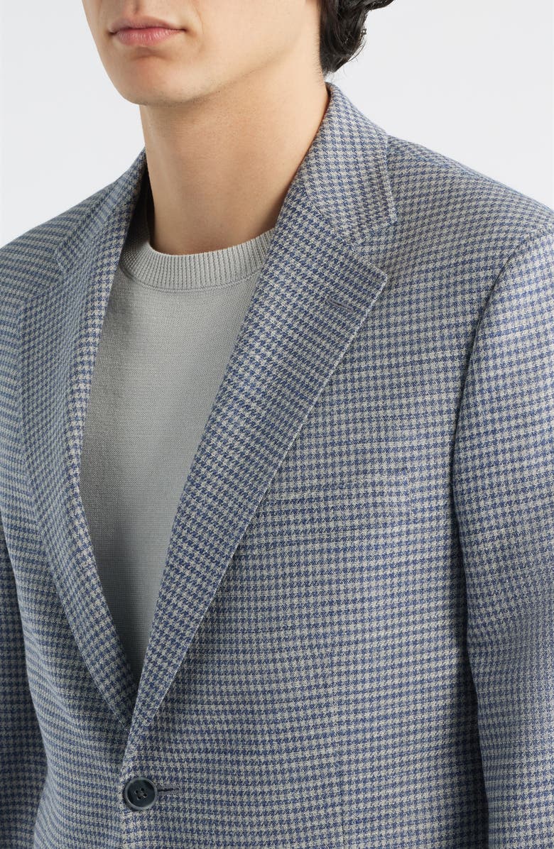 Peter Millar Hyperlight Soft Grey Houndstooth Check Wool & Linen Blend Sport Coat, Alternate, color, Light Grey