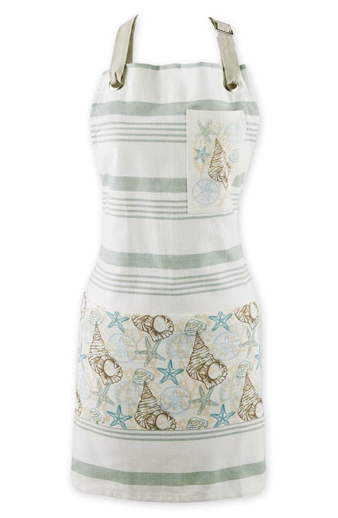 Salt Spray Stripe Print Cotton Apron