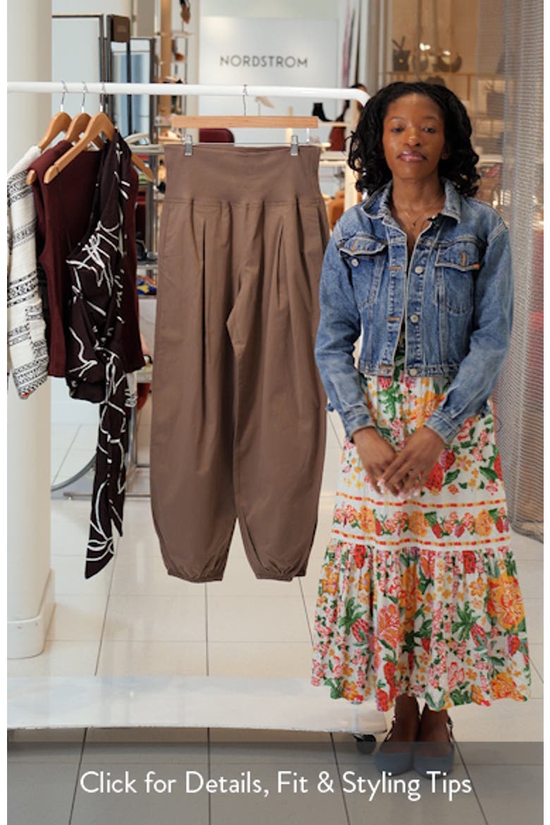 Pull-On High Waist Cotton Balloon Pants video